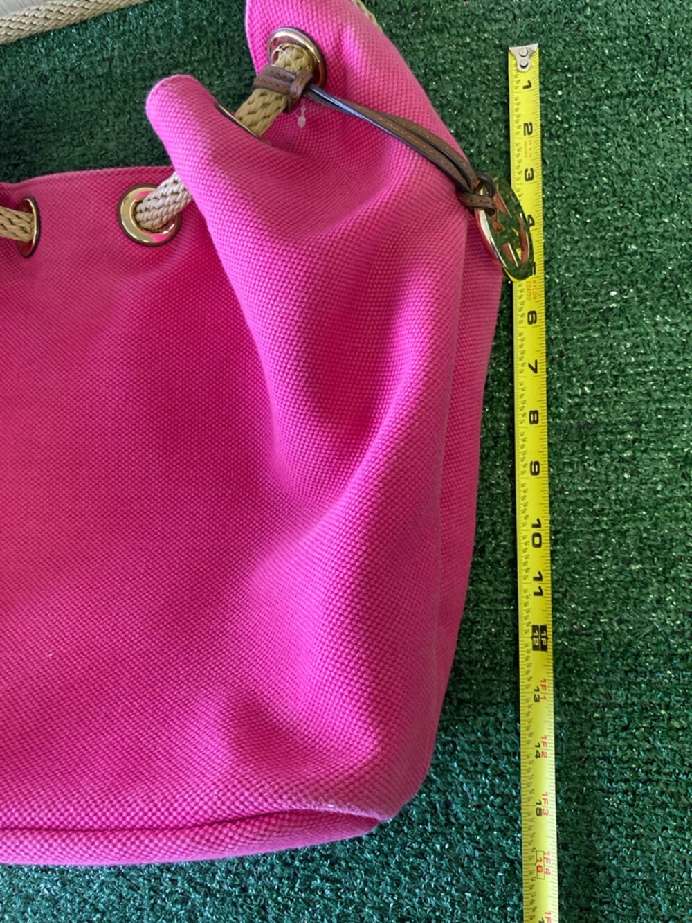 Michael Kors Marina Pink Canvas Large Tote Bag (OKPM-04-060) - Picture 13 of 13